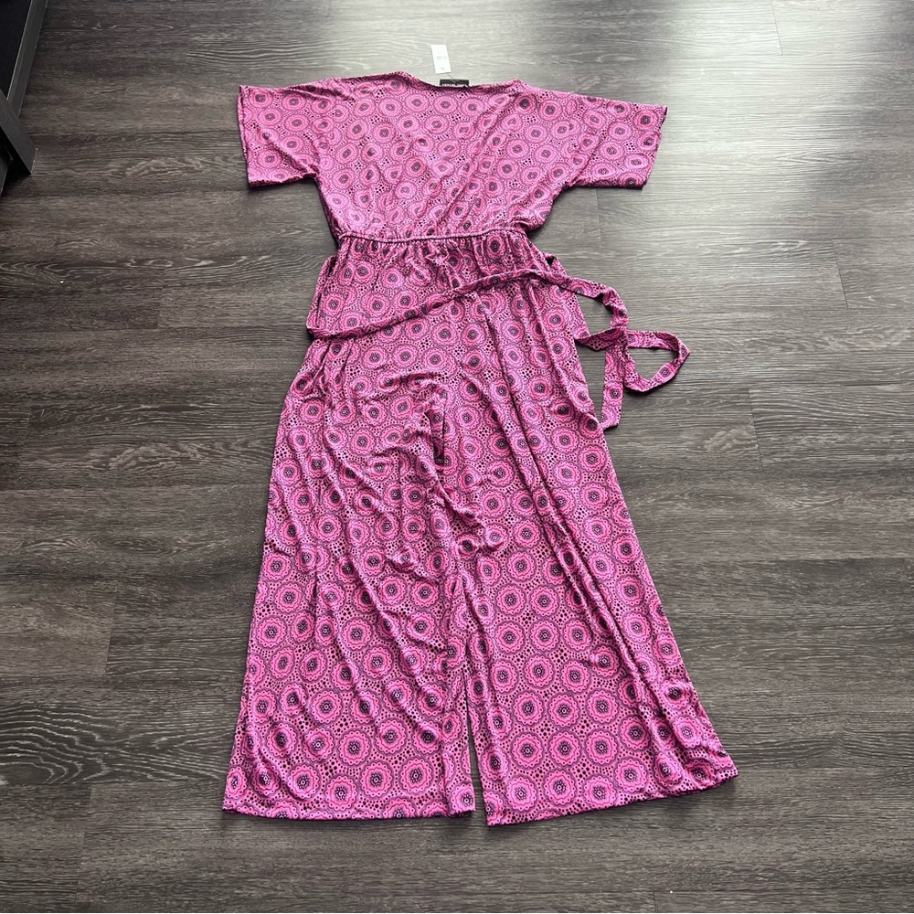 NWT Lane Bryant Surplice Kimono Sleeve Tie Waist Jumpsuit - Picture 9 of 10